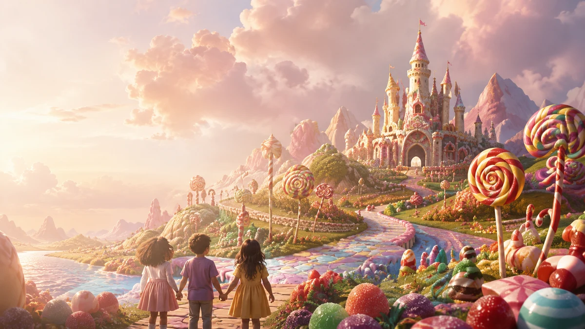 A luminous original Candy Kingdom story world in development.